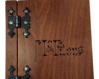 Handmade Wooden Menu Cover / Menu Holder for Restaurants, Bars and Hotels with logo ENGRAVING, Hinges, Waterproofed and color protected