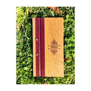 Handmade Wooden Menu Cover / FREE Engraving / MENU Holder for Restaurants, Wine Bars, Hotels Brass Screws, Waterproofed and color protected
