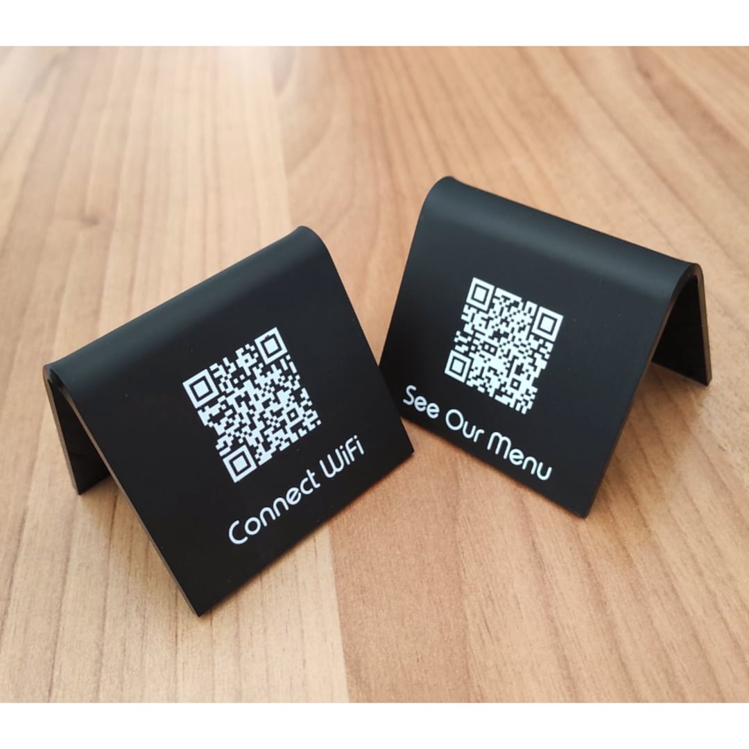 Mini Acrylic QR Menu Stands, Touchless Menu QR Stand, Easy Wipe, Connect  Wifi QR, Table Signs, Free Standing Price Display, Table Tent Etsy
