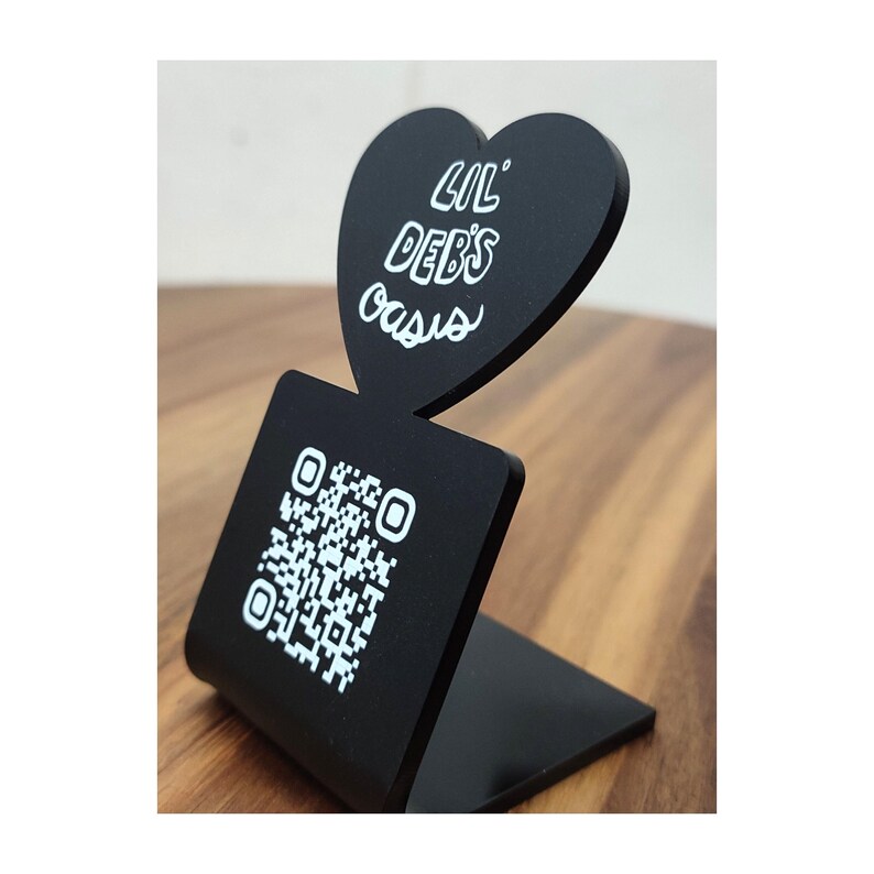 Heart Acrylic QR Code Table Sign, Touchless QR Menu Stand - Etsy