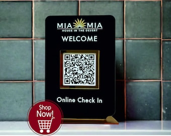Ακρυλικό Σταντ με Εκτύπωση QR code για Κριτικές, Social Media, Ανέπαφες Πληρωμές
