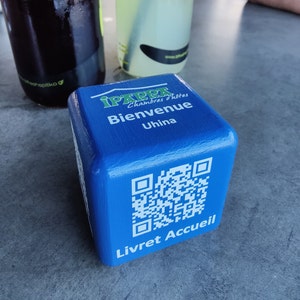 QR MENU | Blue Cube | QR Table Stand Printed on Wooden Cube | Digital ...