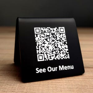 Suporte de menu QR acrílico, suporte de menu QR sem toque, fácil de limpar, QR com conexão WiFi, placas de mesa, display de preço independente, tenda de mesa