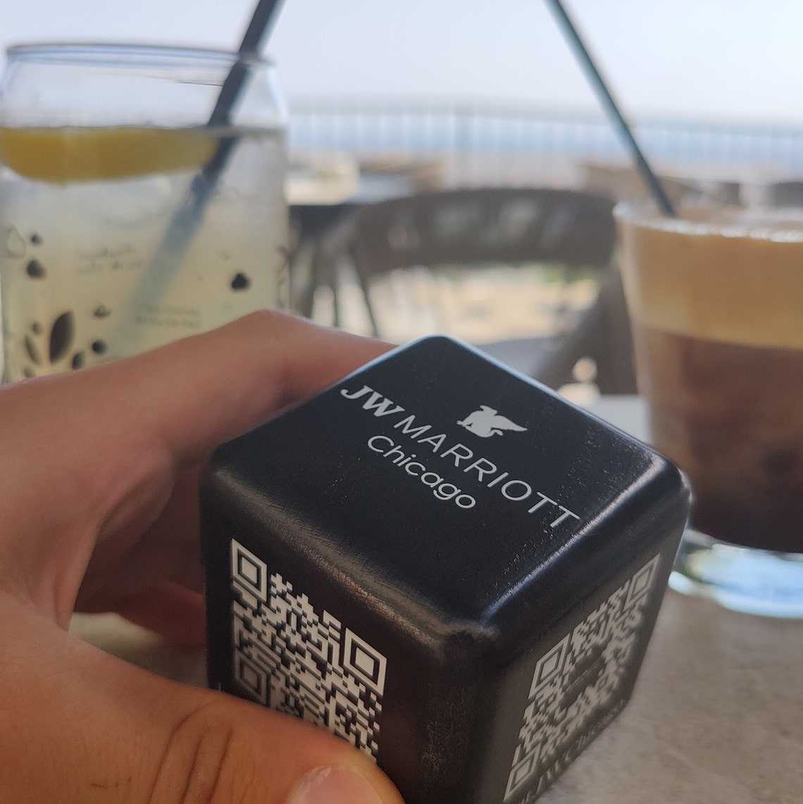 QR MENU | QR Table Stand | Black Wooden Cube | Digital Menus for ...