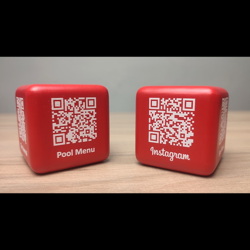 Qr Pools Menu QR MENU | Red Cube | QR Table Stand Printed on Wooden Cube | Digital ...