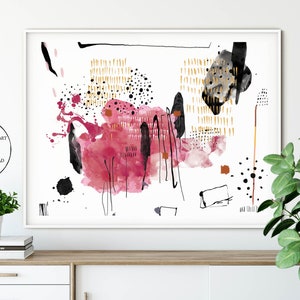 Modern Pink Printable Wall Art, Contemporary Art Download, Living Room Abstract Downloadable Print, Modern Abstract Art Digital Download