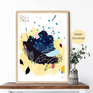 Colorful Abstract Printable Art Painting, Contemporary Abstract Art Print, Colorful Abstract Wall Art Print, Instant Download Modern Art