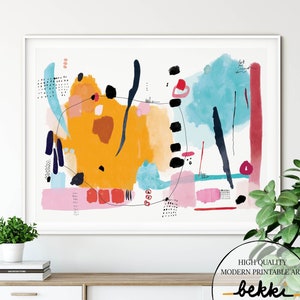 Modern Colorful Printable Wall Art, Large Abstract Printable Art, Colorful Abstract Art Print, Instant Download Modern Wall Art