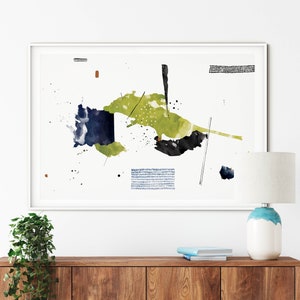 Impresión de acuarela minimalista moderna, impresión de arte abstracto verde, impresión de póster abstracto minimalista moderno, impresión de arte abstracto verde oliva