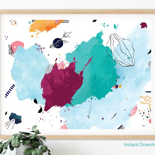 Modern Colorful Printable Wall Art Colorful Abstract - Etsy