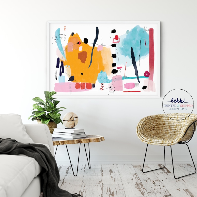 Modern Colorful Art Print, Abstract Art Print, Colorful Abstract Wall Art Print for Living Room