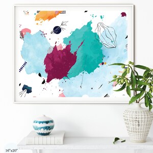 Modern Colorful Printable Wall Art, Colorful Abstract Printable Art ...