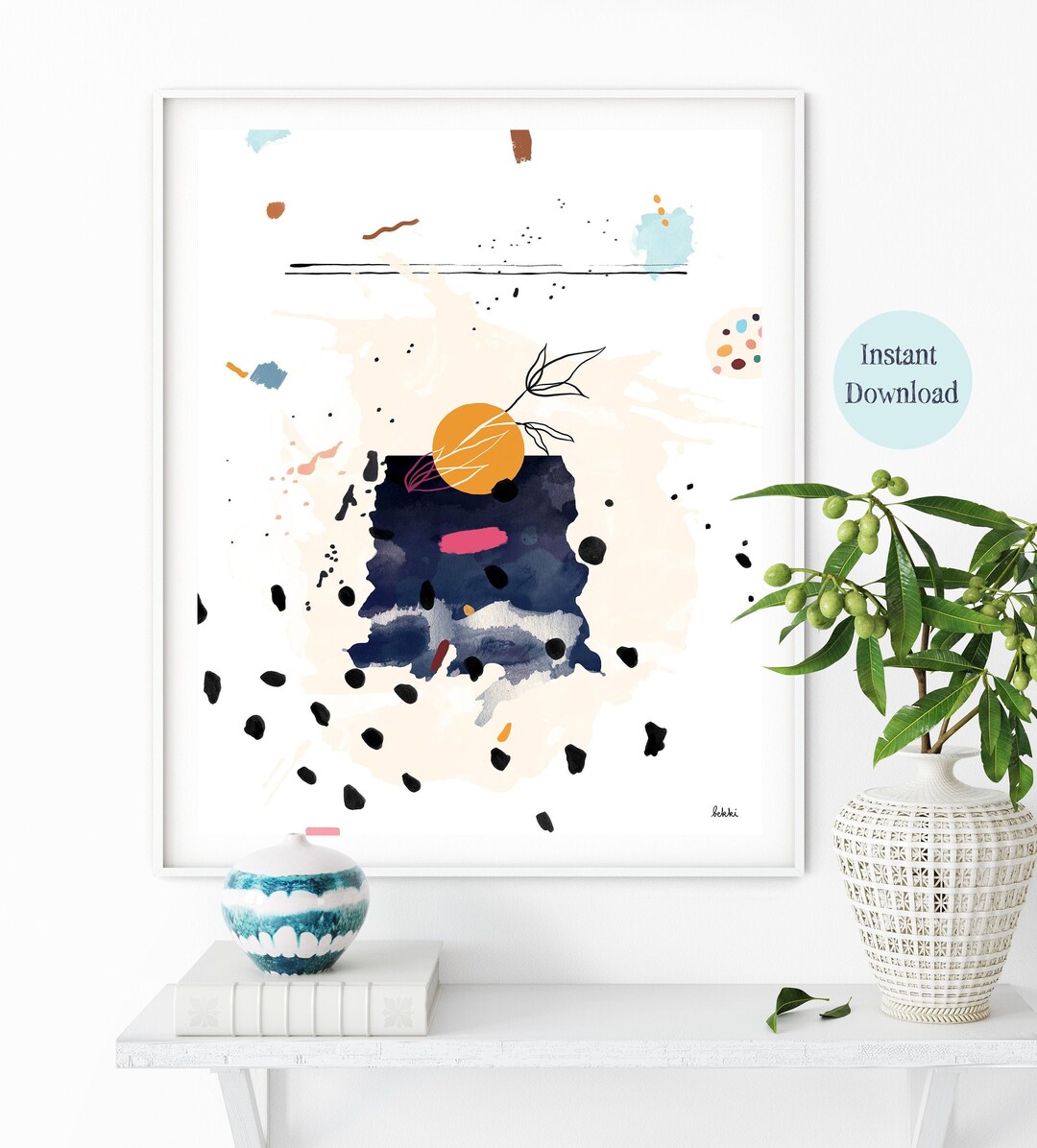 Modern Colorful Printable Wall Art, Colorful Digital Abstract Printable ...