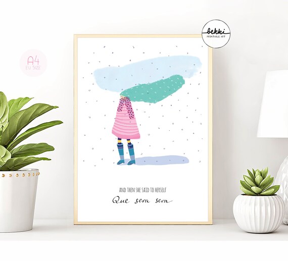 Que Sera Sera Wall Art Printable Que Sera Sera Digital Art Etsy