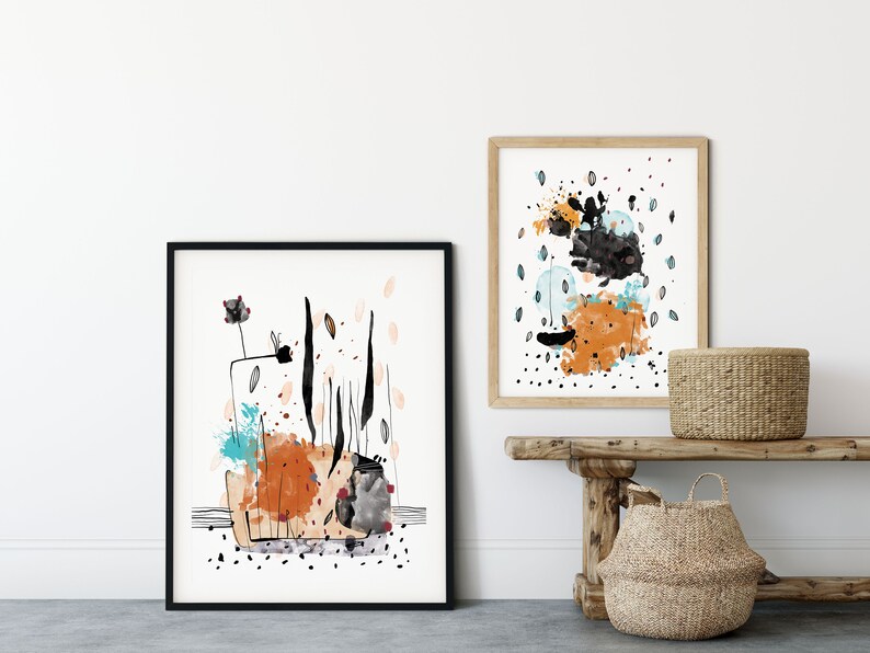 Watercolor Printable Art Set of 2 for Modern Living Room Wall Art Decor ...
