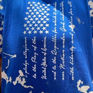 HP003 Patriotic tee. Pledge of Allegiance. Distressed tee. Bleached tee.