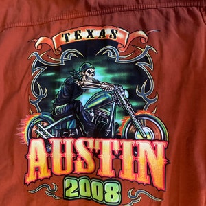 Vintage Ride Austin 2008 ärmelloses Shirt.  ROT Rally Shirt ärmelloses Shirt. SH004