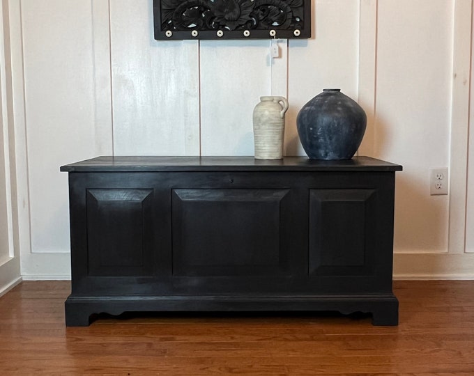 Modern Farmhouse Black Cedar Chest Blanket Chest Trunk Coffee Table Etsy