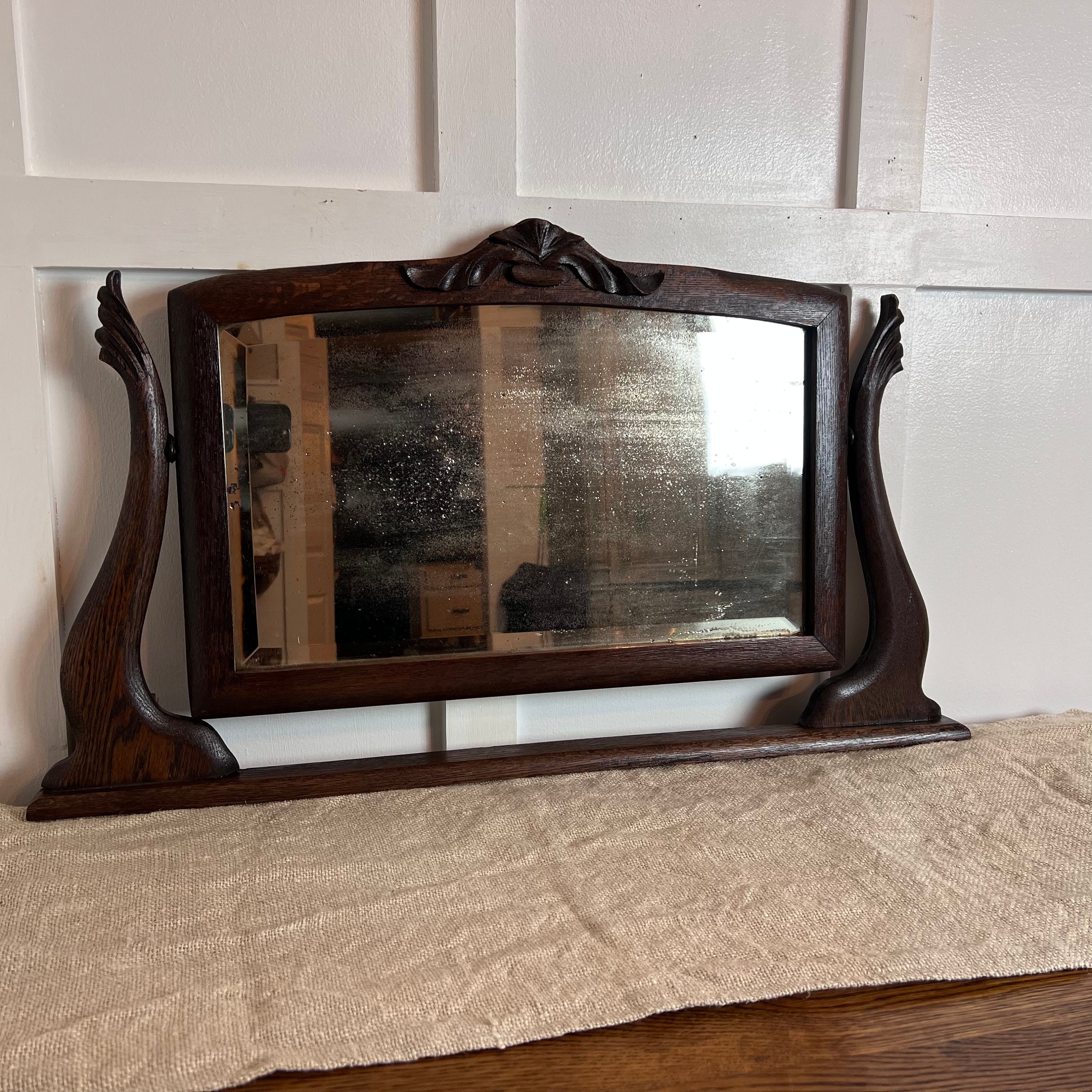 Shaving Mirror Antique Scolloped Edge Victorian Personal -  Portugal