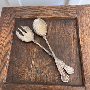 Vintage Silver Serving ForkAnd Spoon