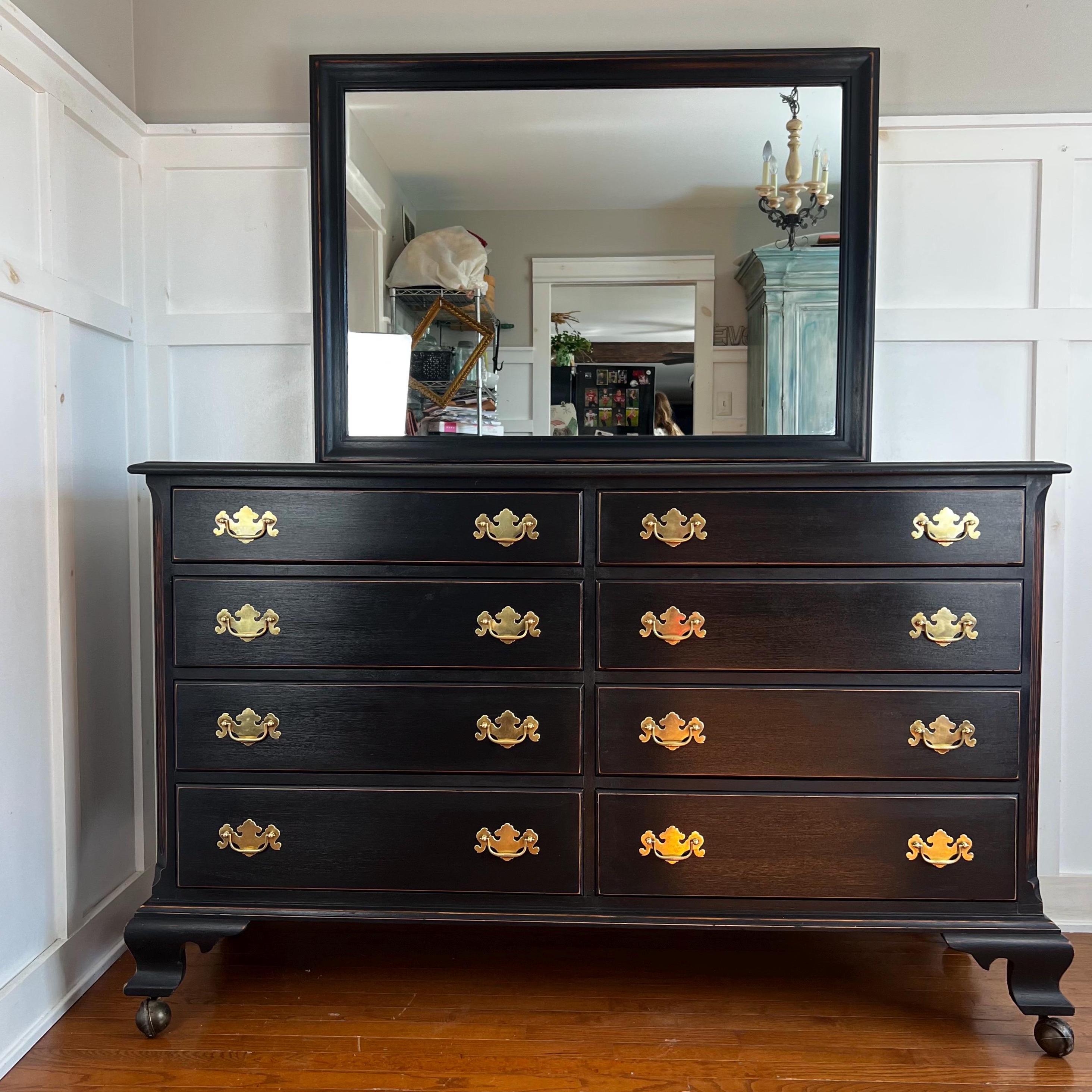 Dark Wood Dressers With Mirrors - Etsy