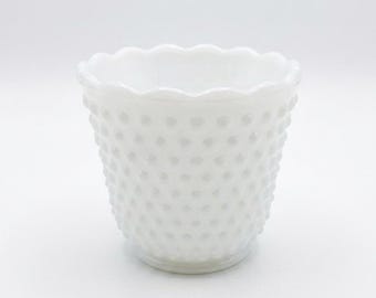 Vintage Milk Glass Hobnail Vase