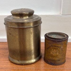 Vintage Cigar and Cigarette Humidor Tins Shelf Decor