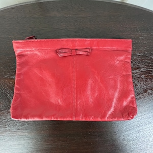 Vintage Red Leather Clutch