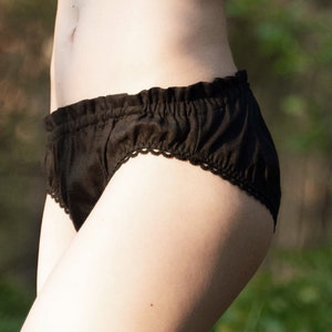 WILDFLOWER ᛝ black organic linen panties, underwear
