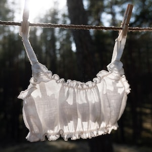 ROSEHIP ᛝ witte biologische linnen bralette, duurzame bh, natuurlijk ondergoed