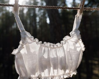 ROSEHIP ᛝ witte biologische linnen bralette, duurzame bh, natuurlijk ondergoed