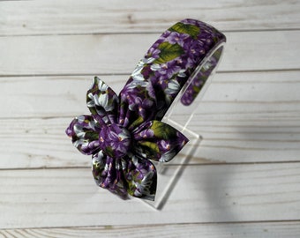 Lilac fabric headband/flower/purple headband/headband for women/headband for girls/comfortable headband/hair accessories