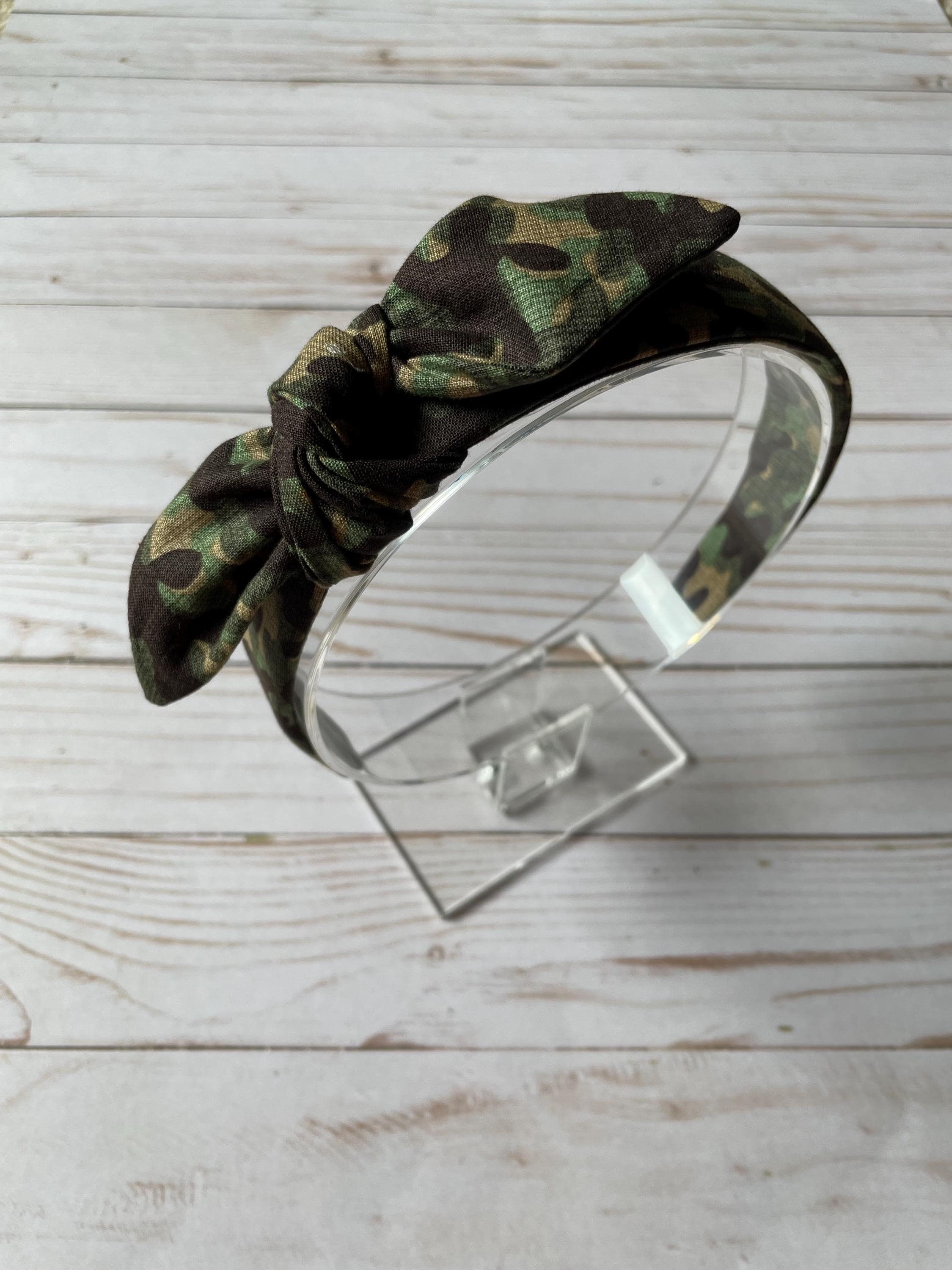 camouflage headband with bow, hair accessories, headband for women, headband for girls