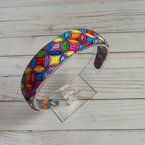 Stain glasses fabric headband, kaleidoscope headband, hair accessories, colorful, handmade gift, headband for women and girls, Mother’s Day.