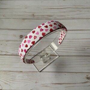 Heart headband, headband for women and girls, pink and red, hair accessories, gift for her
