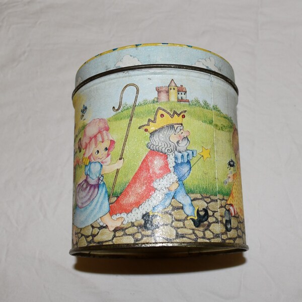 Vintage Storybook Parade Tin Piggy Bank