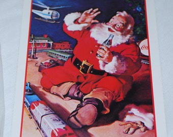 Vintage Coke Coca Cola Christmas PostCard Santa Claus Happy Holidays 4 x 6 (1) Post Card 1991