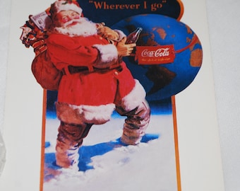 Vintage Coke Coca Cola Christmas PostCard Santa Claus Around the World 4 x 6 (1) Post Card 1991