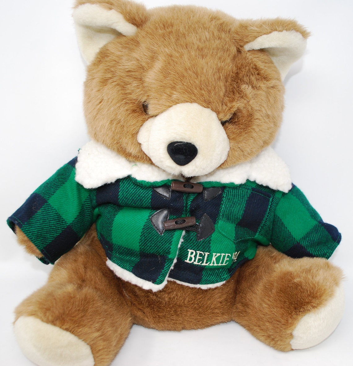 Vintage Belkie Bear in Green Plaid Fleece Jacket 15 1994 | Etsy