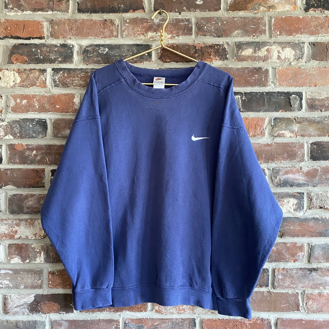 VINTAGE 1990'S NIKE dark blue embroidered crewneck | Etsy