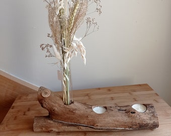 Floated wooden vase/bougeoir
