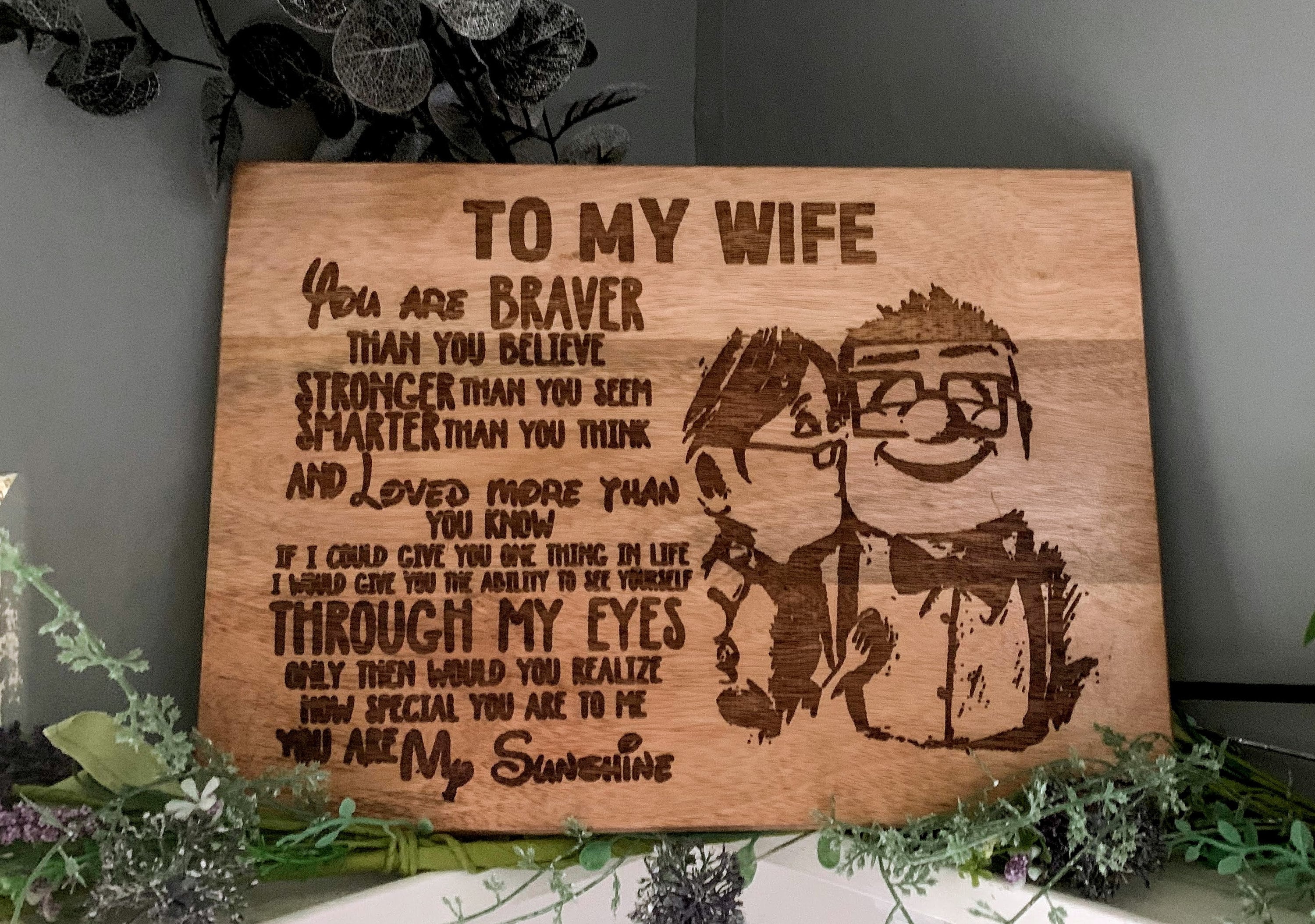 To My Wife Wood Laser Engraved Plaque Gift/birthday/mothersday Etsy UK