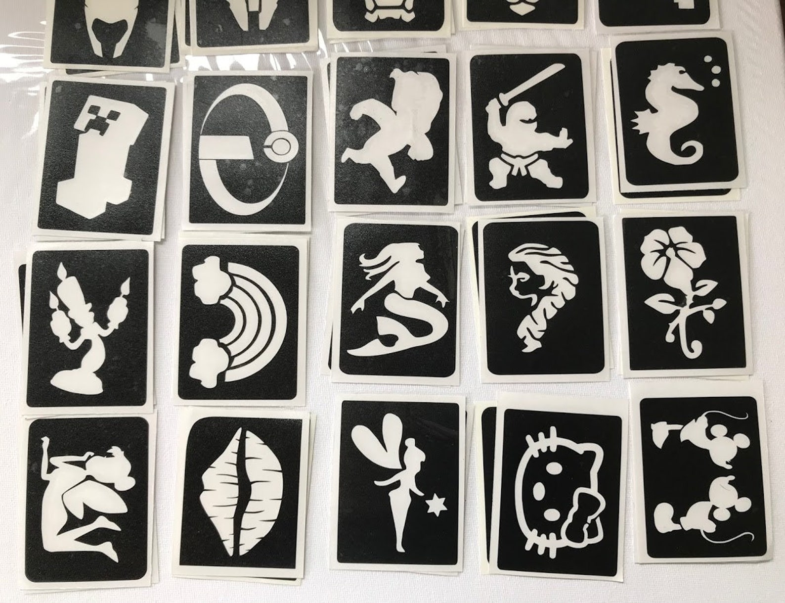 Glitter Tattoo Stencil Refill Packs 50 Large Stencils Etsy UK
