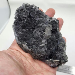Grey Cubic Fluorite Crystal Cluster, Fujian Province, China, 4.72 Inch Fluorite Matrix - 0058
