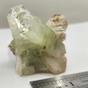 Zoned Apophyllite Crystal Cluster with Stilbite, 2.2 Inch Specimen - 0098