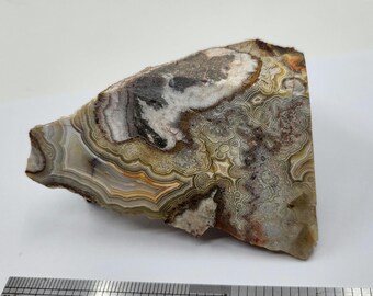 Ágata mexicana de encaje loco, grandes diseños, ejemplar de 9,5 cm - 0265