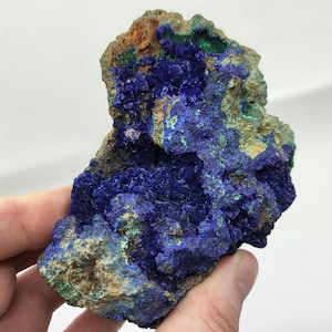Beautiful Azurite Crystal Cluster with Malachite Specimen, 4.39 Inch Specimen - 0262