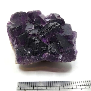 Purple Fluorite Crystal Cluster on Quartz and Calcite Matrix, 2.0 Inch Specimen - 0114
