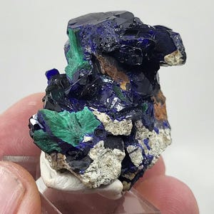 Milpillas Azurite Crystal Cluster and Malachite Matrix, Sonora, Mexico, 1.77 Inch Specimen - 0406