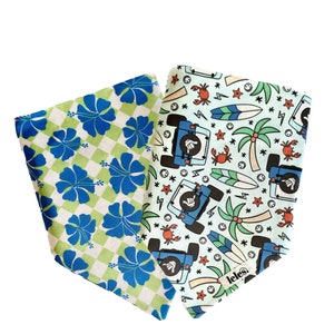 Hunde- oder Katzenhalstuch - “Beach Jeep” Wendbare Baumwollkrawatte auf Bandana, Sommerhundehalstuch, Katzenhalstuch, Sommerhalstuch
